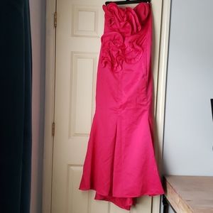 Fuchsia strapless long dress